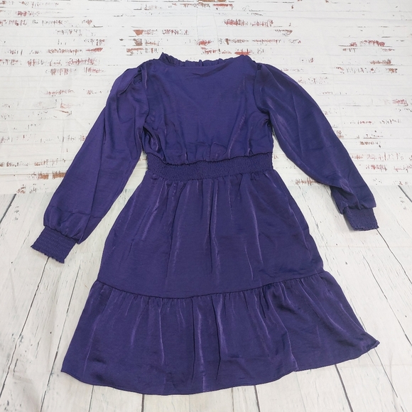 Lucky Brand Flowy cinched waist purple mini dress - Picture 4 of 6